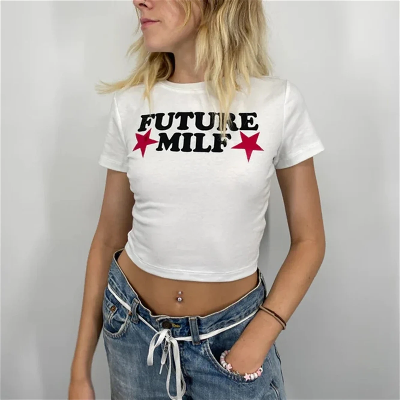 Spit in My Mouth Crop Top Baby Tee Mädchen Sommerdruck Slim Tops Y2k EMO Mädchen Casual T-Shirts Tops Sommer 90er T-Shirts Vintage Tops – Detail 9