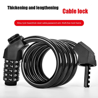Combination Bicycle Cable Lock-5-Digit,47Inch Long Winding Security Reset Cable Lock,Bicycle Padlock Anti-Theft Accessories