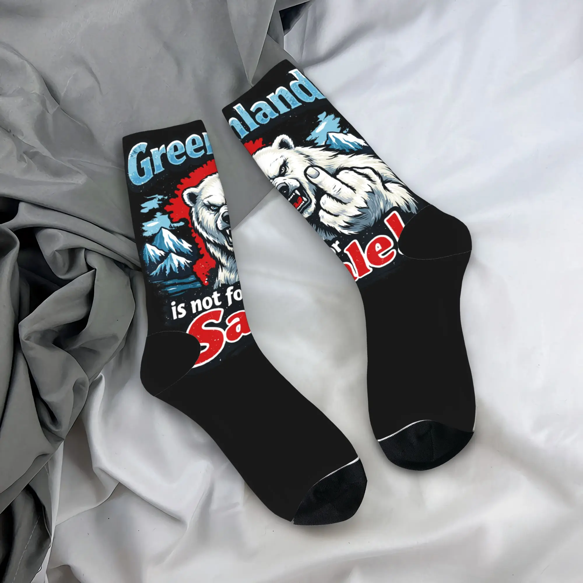 

Greenland is not for sale Stockings Funny Socks Unisex Men Soft Socks Autumn Running Graphic Non-Slip Socks Gift