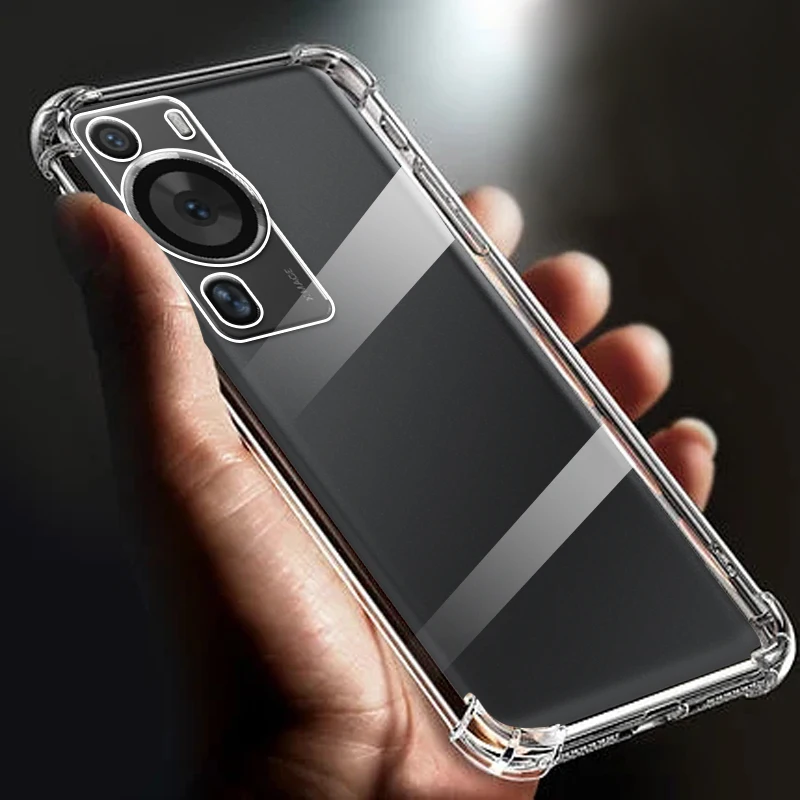 

Thickened Airbag Shockproof Clear Soft Tpu Phone Case For Huawei P60 Pro case 5G Transparent Back Cover 6.67" MNA-AL00 cases