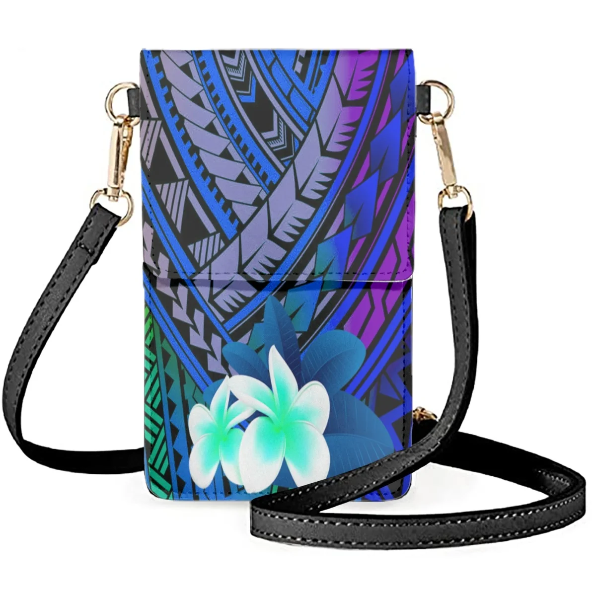 

FORUDESIGNS Tribal Tattoo Pattern Printing Phone Bags Polynesian Messenger Bag Shoulder Decorative Pouch Ladies Purses