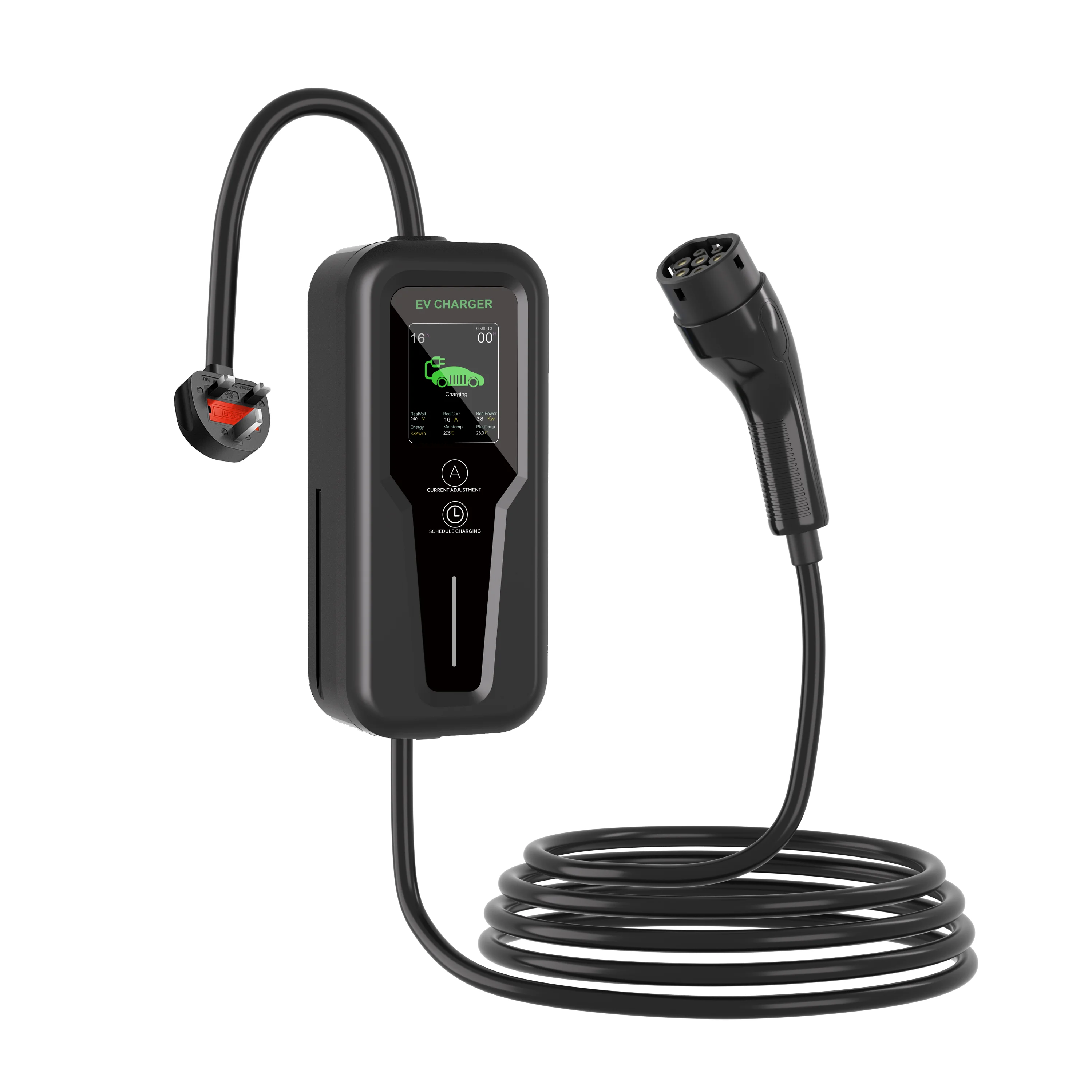 

Portable High-Power EV Charging Station, Type 2 Plug, 3.5/7/11kW, 16A/32A, 220V/380V, CE & UKCA Certified