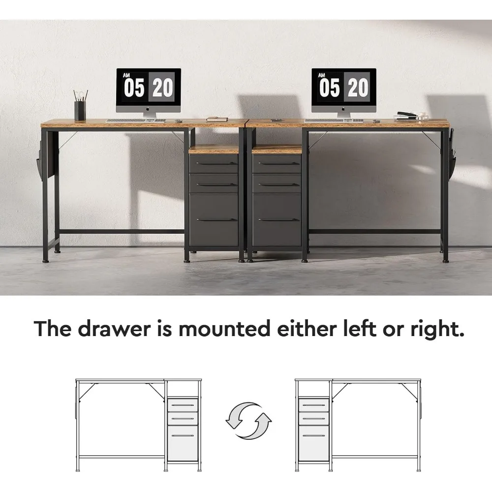 Compact 40 Inch Desk with Storage Drawers and Shelves, Ideal for Small Spaces, Writing and Computer Work, Office Desk with Maxim