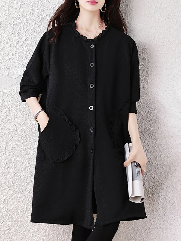 

Faionable plus Size Women's Outerwear Autumn 2025 Slimming Cardigan Versatile Sli plus Size Ladies' irt Long Sve r...