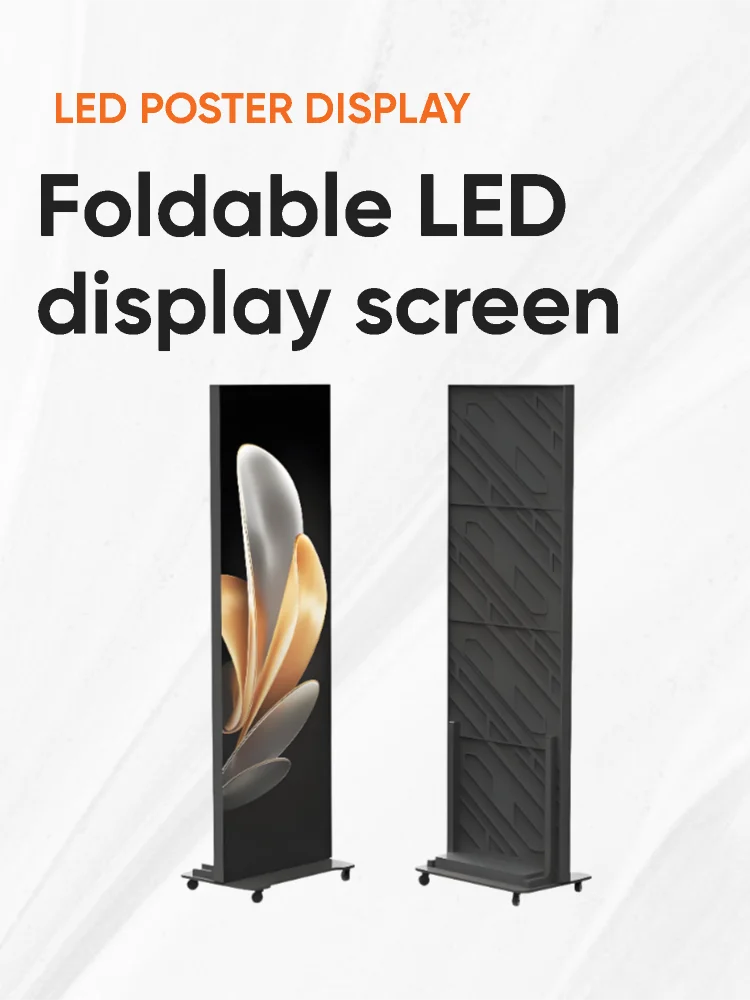 Custom Foldable P1.86 Indoor LED Display Screen 640x1920mm LED Display Poster For Mobile Advertising Video
