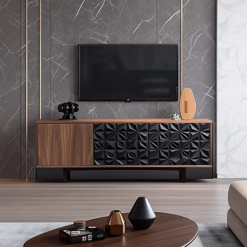 minimalist walnut TV cabinet designer high-end furniture living room solid wood audio-visual cabinet storage cabinet