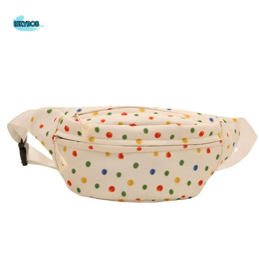 

Nylon Crossbody Chest Bag Waterproof Colorful Polka Dot Sports Fanny Pack Phone Pouch Small Purse Single Shoulder Bag Unisex