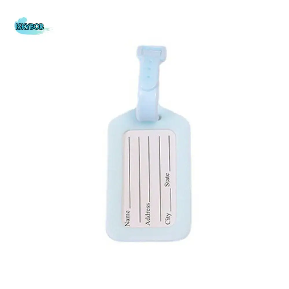 

Macaron Color Name Luggage Tag Solid Color PVC Airplane Suitcase Tag Information Card Travel Accessories Boarding Pass Women