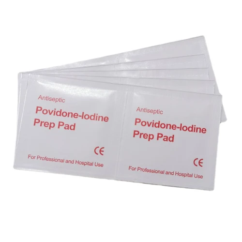 Imagen 2 del producto Almohadilla de intercambio de preparación de povidio-lodino portátil desechable, almohadilla de algodón húmedo para desinfección de heridas para supervivencia, primeros auxilios, viajes al aire libre, 10 Uds.