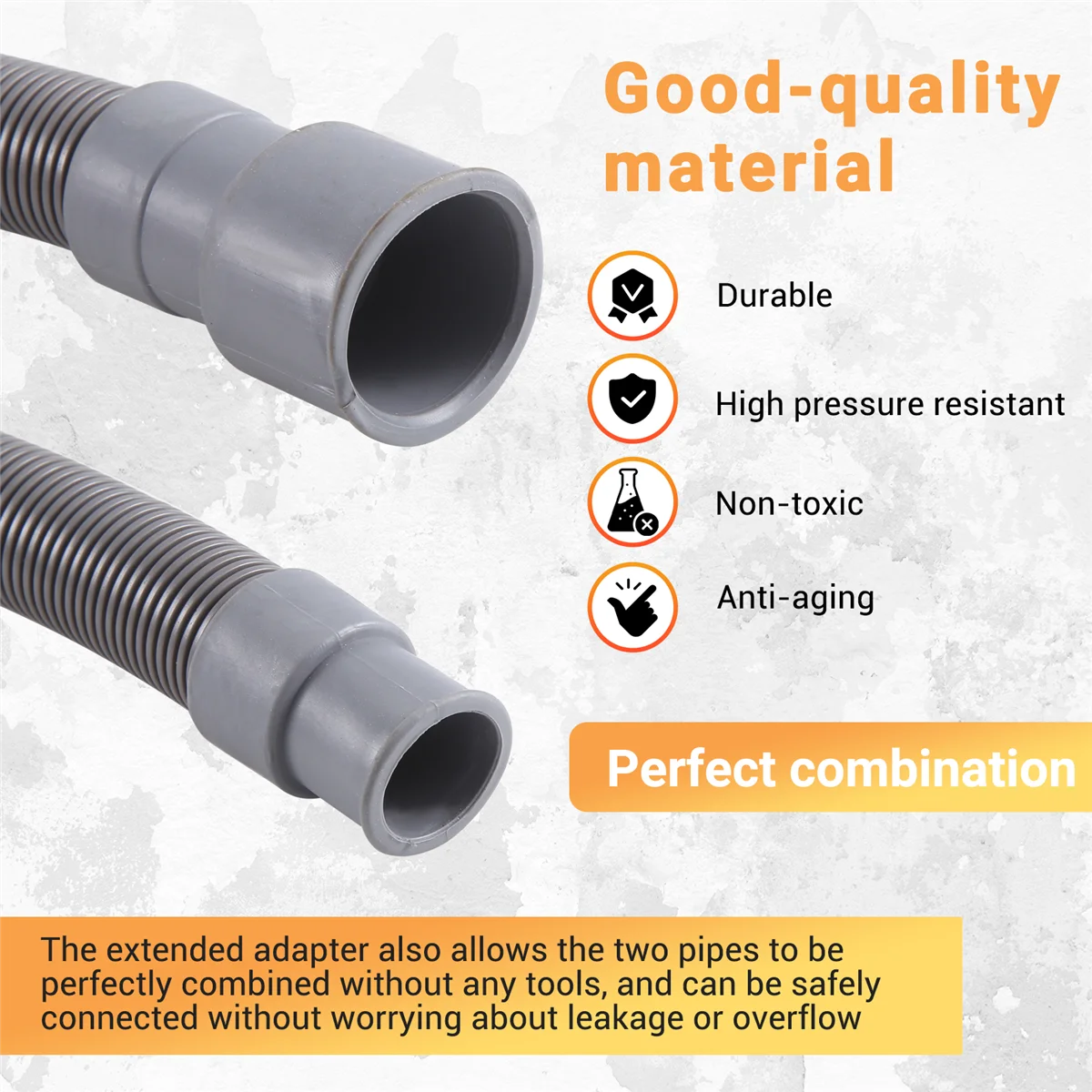 Автоматическая цилиндрическая сливная труба для стиральной машины, фитинги для дренажных шлангов, 1,5 метра