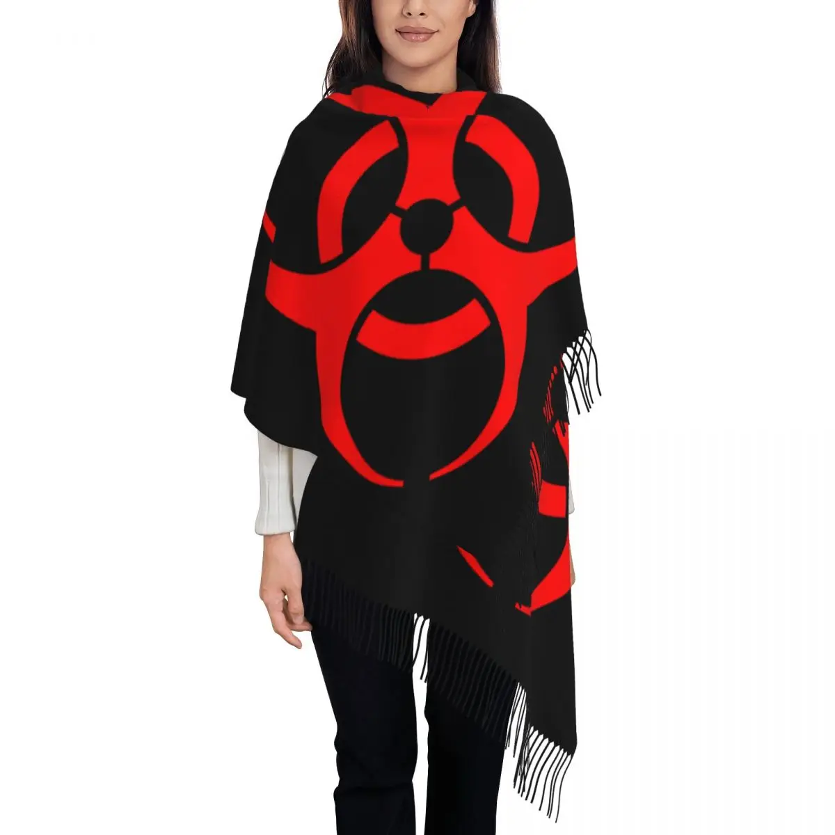 Fashion Umbrella Corporation Biohazard Logo Tassel Scarf Women Winter Fall Warm Shawl Wrap Female Scarves