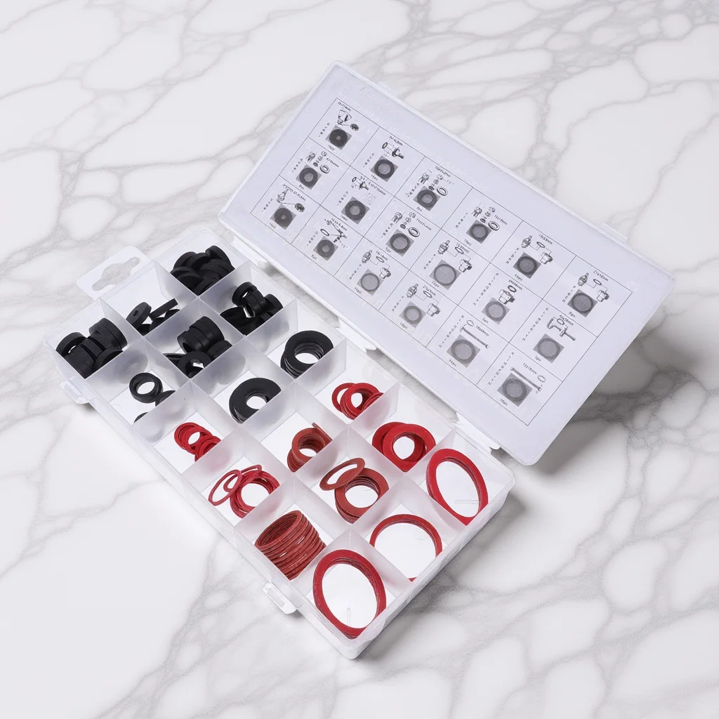 

141Pcs Gasket Assortment Set Rubber Wear Resistant Oil Resistant Sealing Rings for Plumbing Repair Power Supply Motor Tools