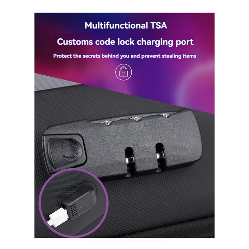 NEW-Anti-Theft Hard Shell Laptop Backpack Waterproof Travel Backpack Slim Gaming Computer Bag With Lock