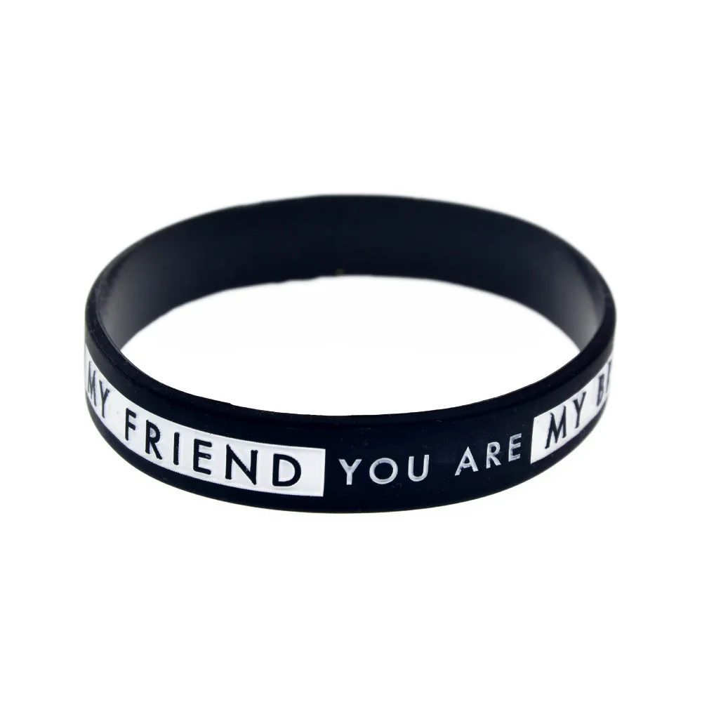 1 PC You Are Not My Friend You Are My Brother Silicone Bracelet Bachelor Party Sports Team Male Gathering Bangle
