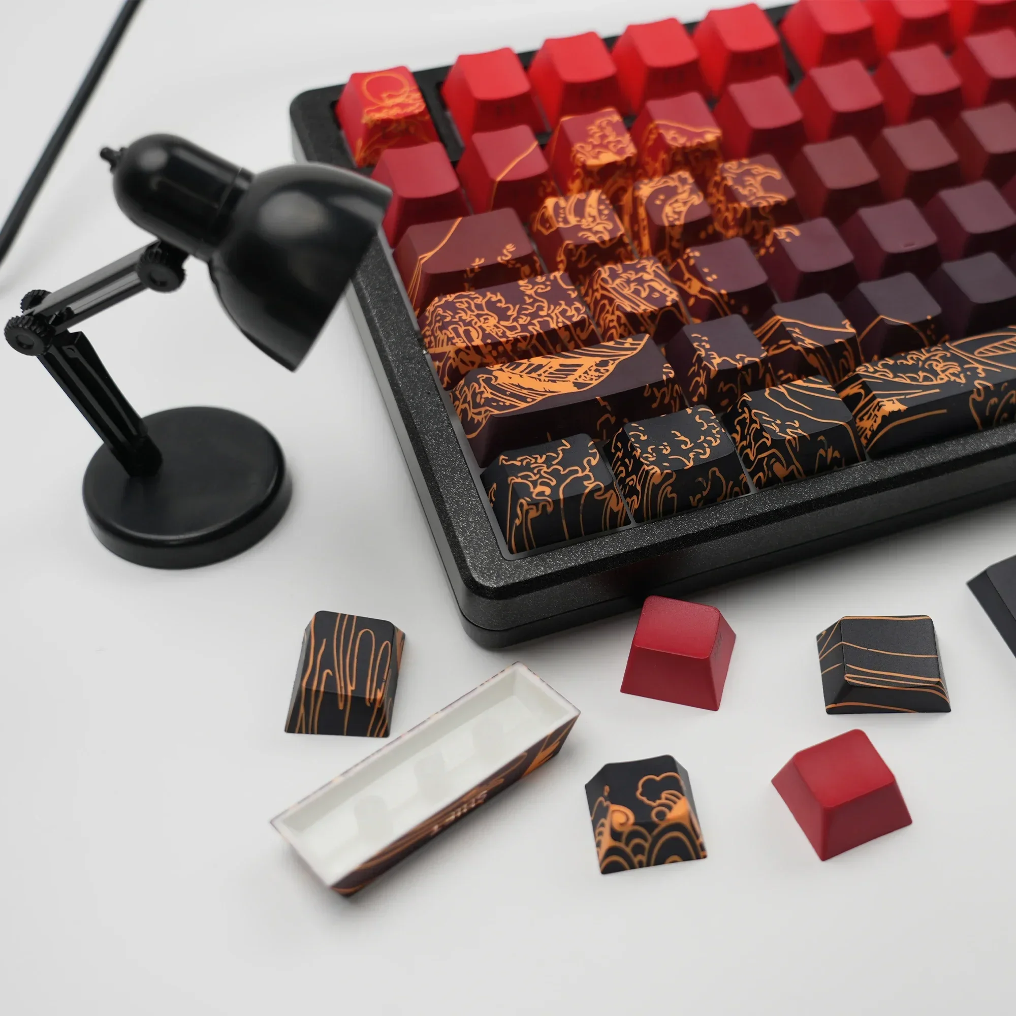 XVX Keycaps PBT Keycap Double Shot Cherry Profile Side Print Coral Sea Keycaps PC Gaming Mechanical Keyboards Accessories Gifts