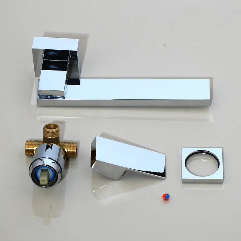 KEMAIDI Bathroom Faucet Hot And Cold Water Wall Mount Mixer Sink Tap 360 Swivel Spout Bath With Modern Single Lever Handle