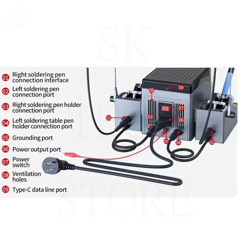 AIXUN T420D Intelligent Double Welding Station With T210 T115 T245 Soldering Handle Soldering Iron Station for Phone PCB Repair