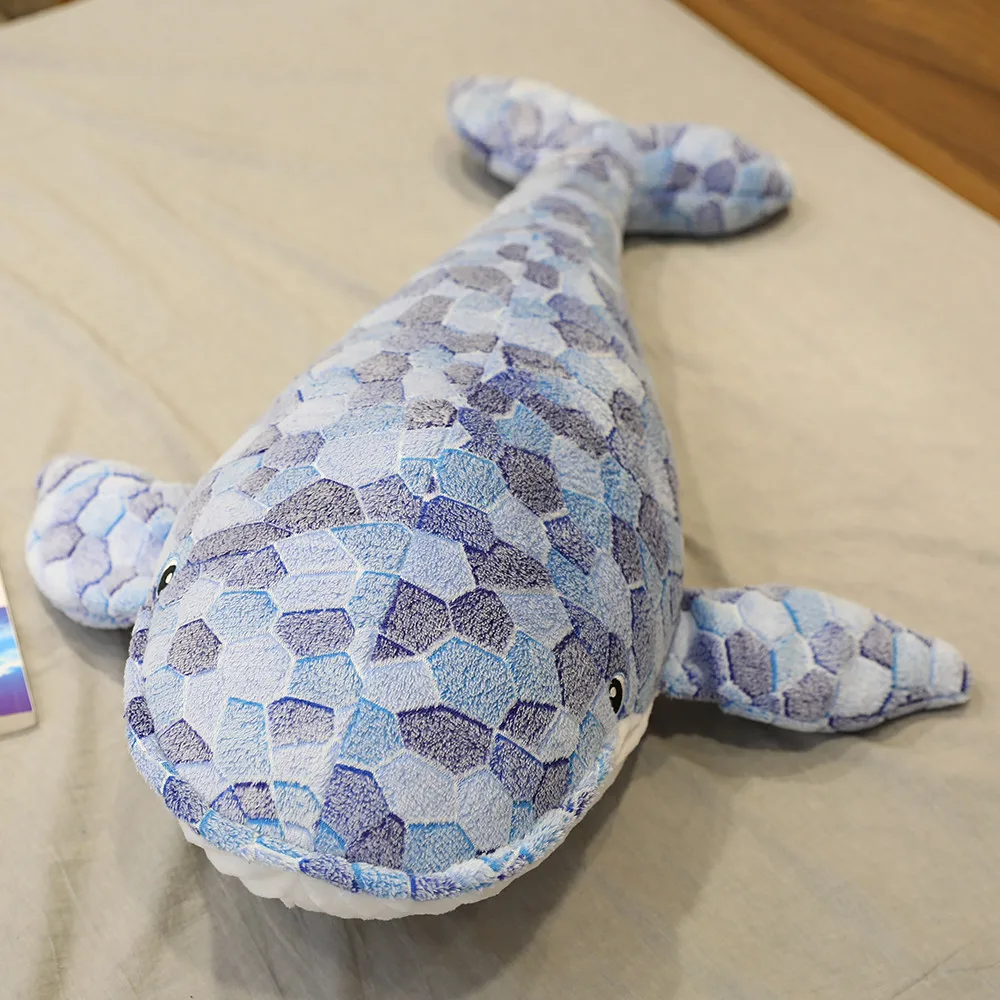 Comfortable Blue Whale Plush Pillow Stuffed Animal Toy Blue Whale Hug Pillow Bed Pillow Girl Gift Plush Toy Sofa Plush Pillows