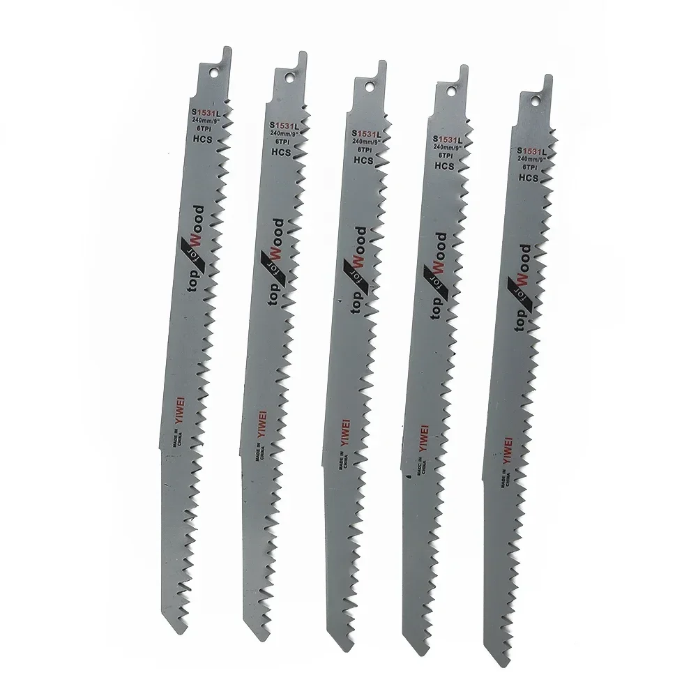 1/3/5PCS 240mm S1531L Reciprocating Saw Blade High Carbon Steel Pruning Saw Blade Fast Cutting Saw Blade Woodworking Tool