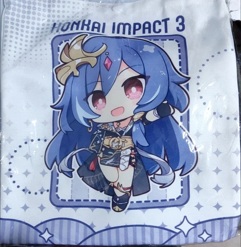 Honkai Impact 3rd Herrscher of Human Elysia Canvas Bag 37x33cm Large Capacity Kawaii Cosplay Women Shoulder Bags Vintage Handbag