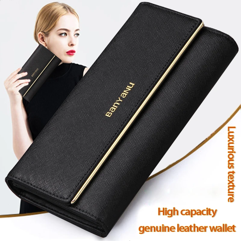 

New Large-Capacity Genuine Leather Wallet For Women Long Multi-Functional Card Holder Fashionable Clutch Luxury Design