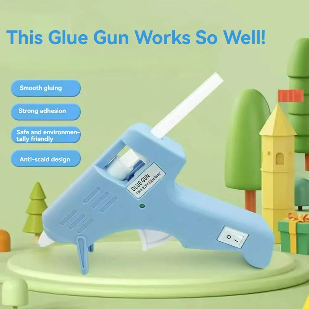 110V-220V Low Voltage Safety Hot Glue Gun Anti-leak Design Children\'s Hot Melt Adhesive Silicone Gun for DIY Household Gluegun