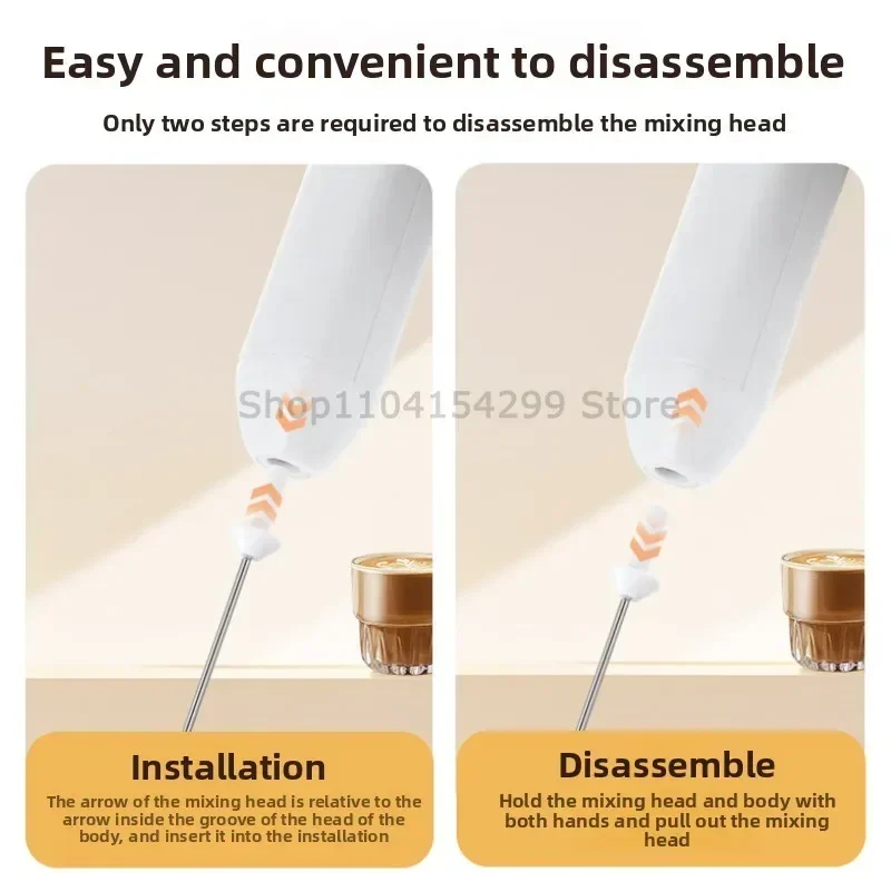 Wireless Milk Frother Electric Type-C Handheld Blender Stainless Steel Mini Coffee Maker Whisk Mixer for Coffee Cappuccino Cream gallery 5