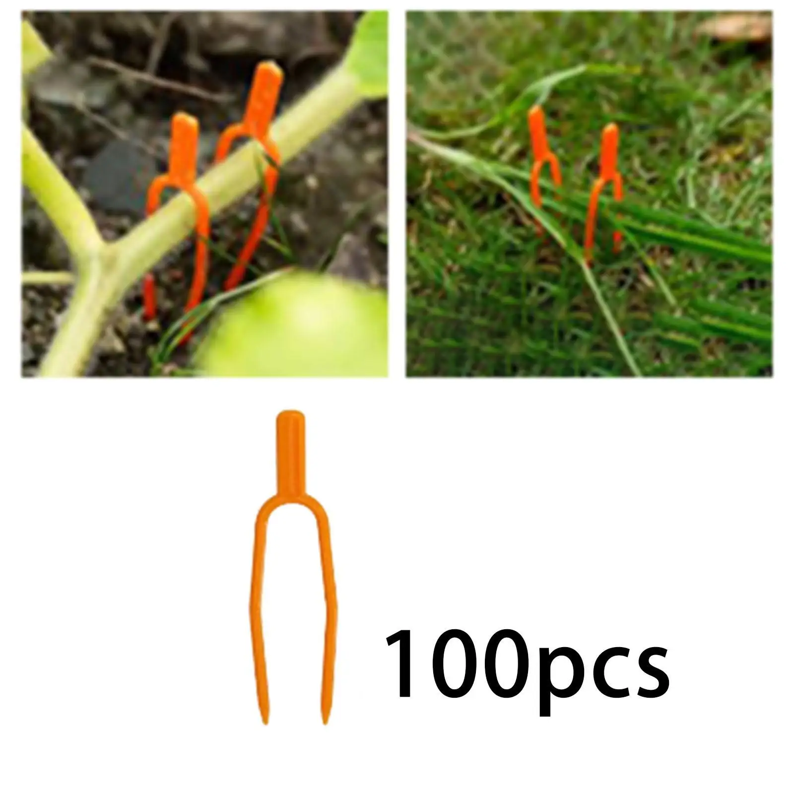 Versatile Gardening Plant Stem Fixator Orange Plastic Clamp Fixtures for Securing Strawberry Watermelon Vine Garden