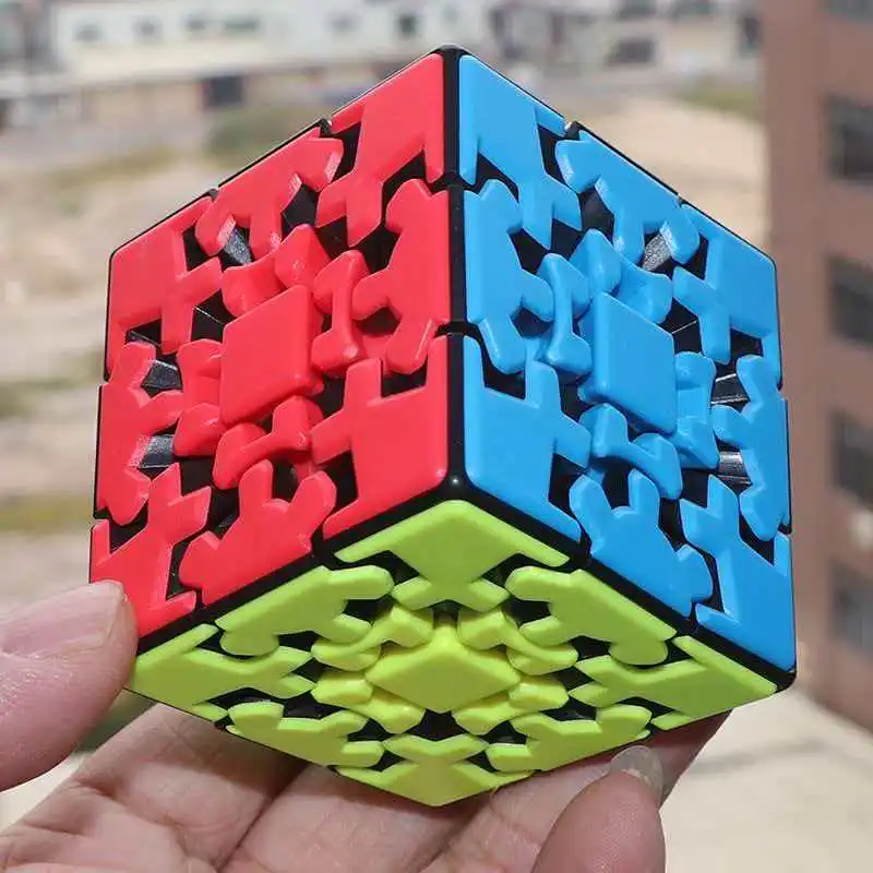 Gear Cube Speed 3x3x3 Smooth Turning Stickerless Professional Puzzle Sensory Quiet Fidget Toys For Kids Adults Educational Gifts