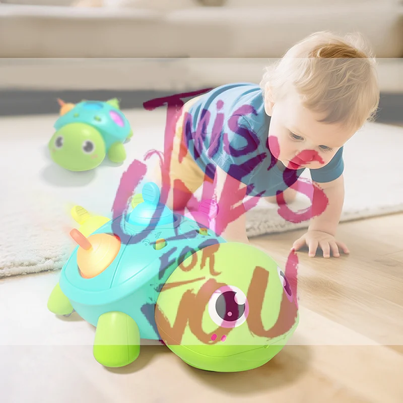 【BS】Babyspeelgoed 6-12 maanden, muzikaal schildpad-babyspeelgoed, bijtspeeltje met oplichting voor baby's, educatief speelgoed voor vroeg leren