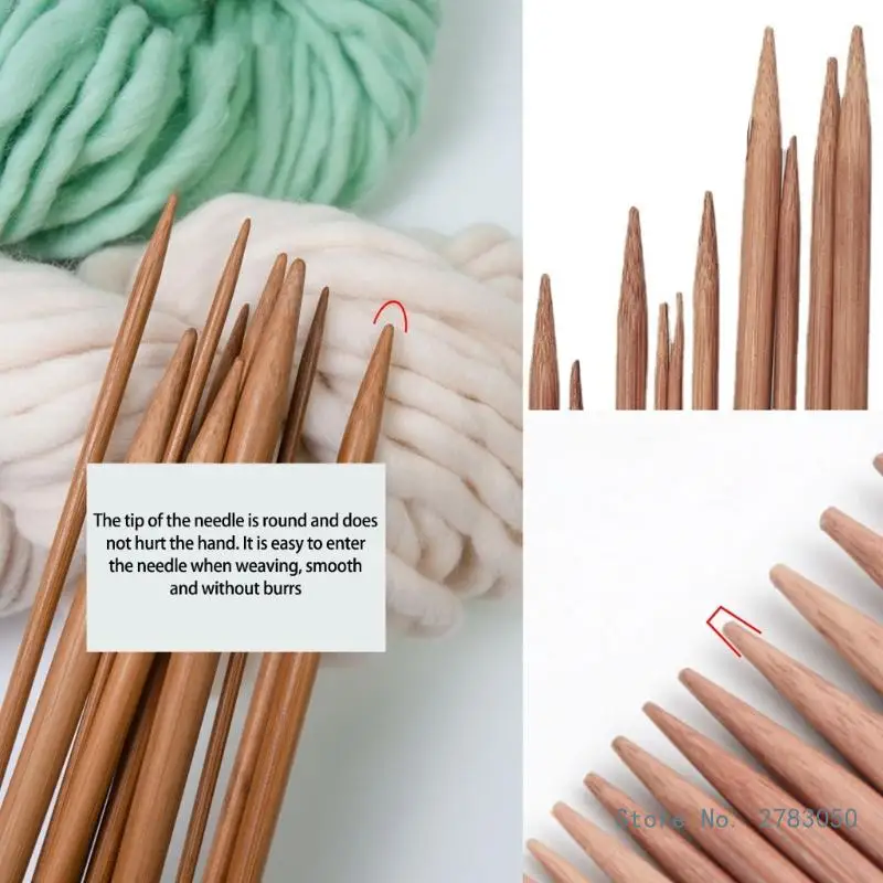 3/4/5/6/8mm Knitting Needle Crochet Hooks Single-Pointed Bamboo Knitting Needle Knitting Accessories for Handmade Craft