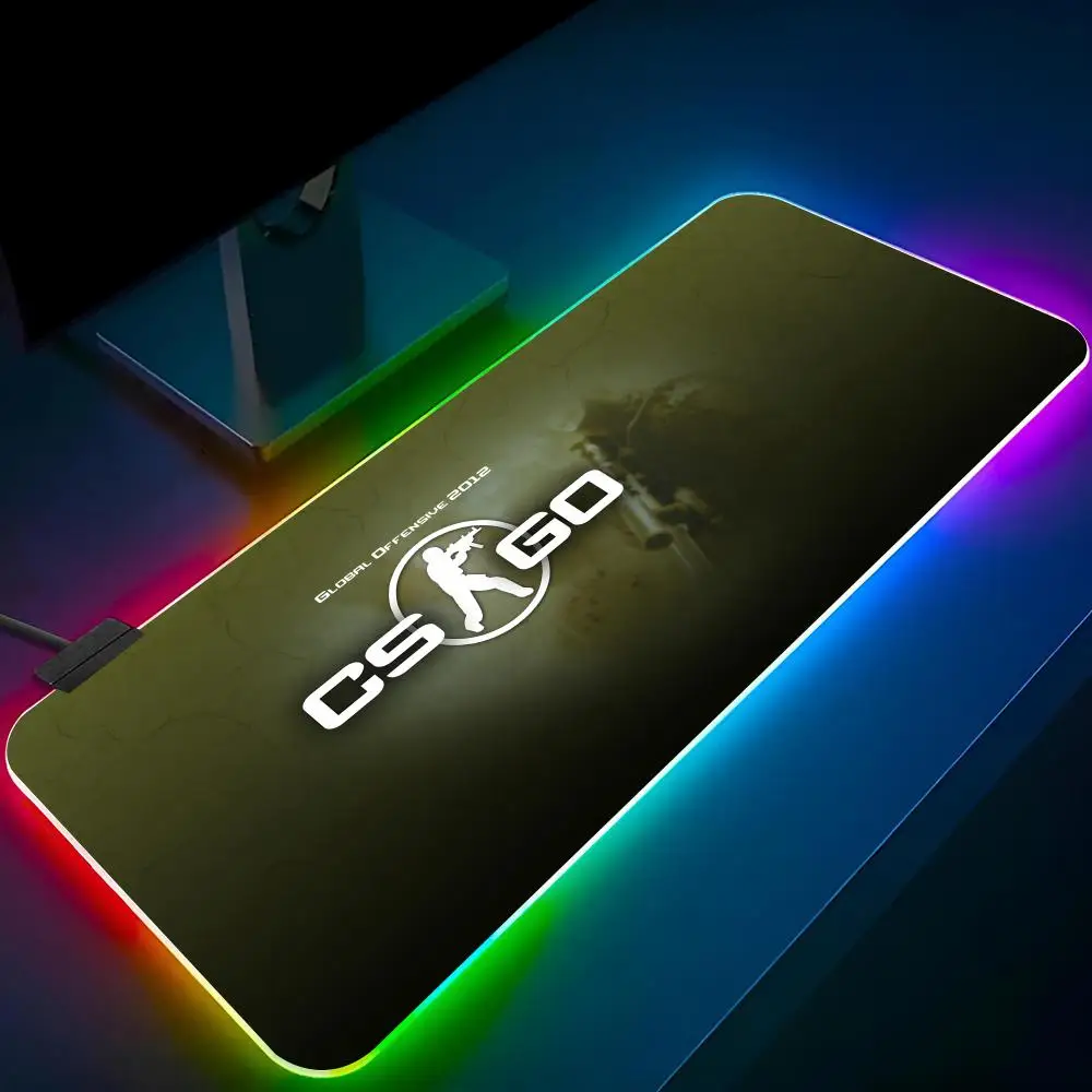 C-CSGO Mouse Pad RGB Pc Mouse Pad Mousepad LED 700x400mm Glowing Mouse Mats Rubber Gaming Computer Mausepad