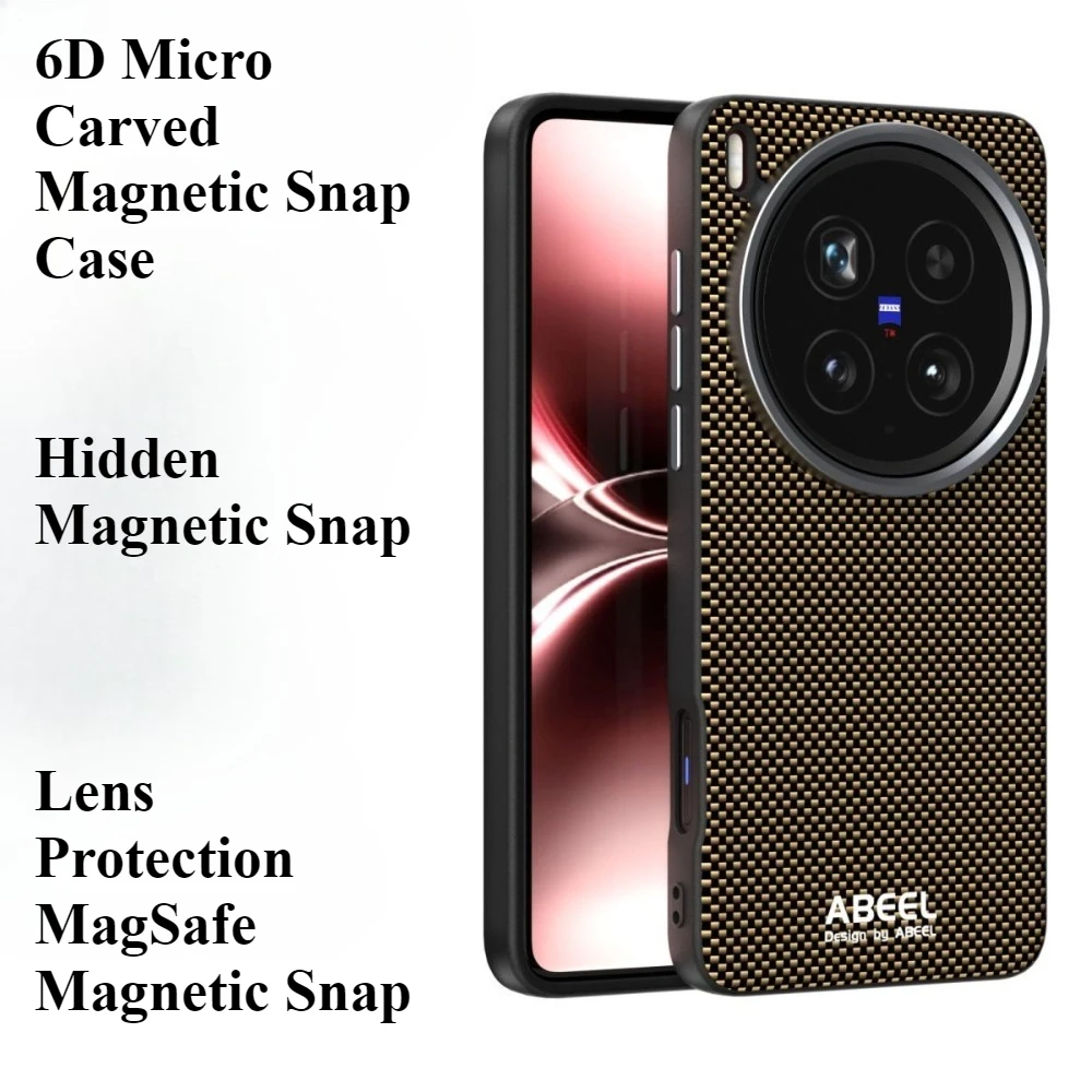 حافظة شحن لاسلكية ممتازة 6D صديقة للبشرة لهاتف VIVO X300Pro X200 S Pro غطاء حلقة عدسة معدنية صغيرة للغاية