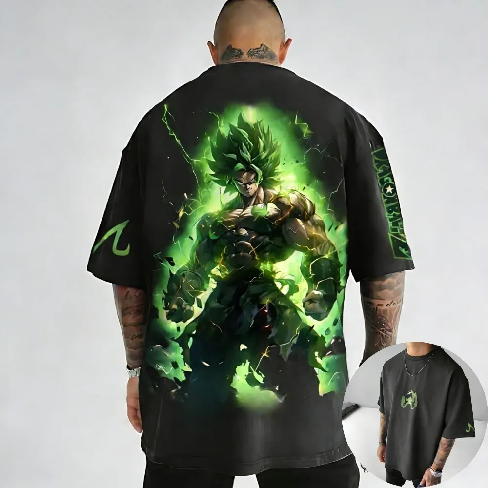 

Футболка унисекс больших размеров с принтом Dragon Ball, летняя повседневная, для родителей и детей, в стиле Харадзюку, модная уличная одежда Y2K