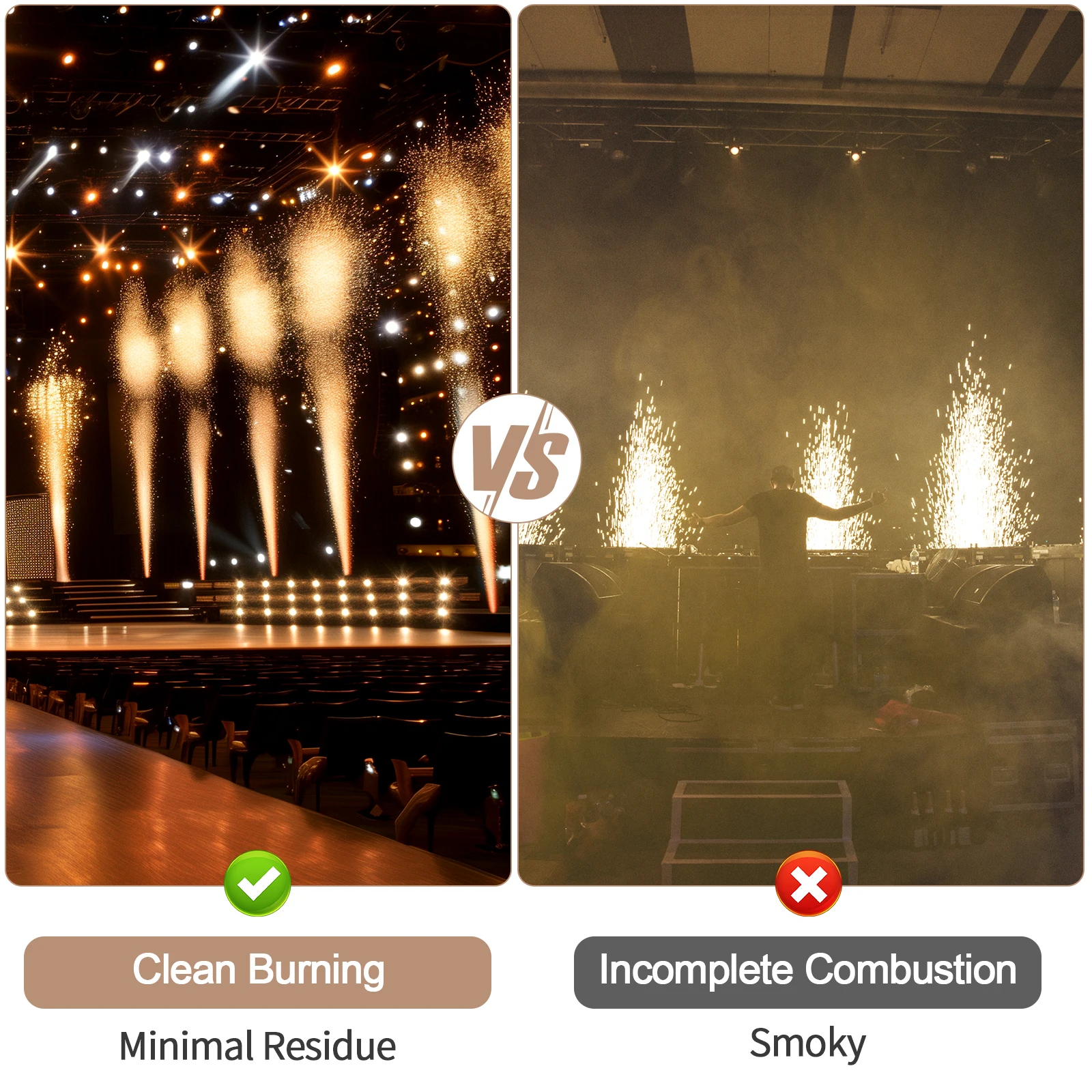 Fieryzeal 100g Cold Sparks Machine Fuel 2/4/8/10PCS Outdoor Compound Titanium Powder for DMX Stage Effect Machine Party Wedding