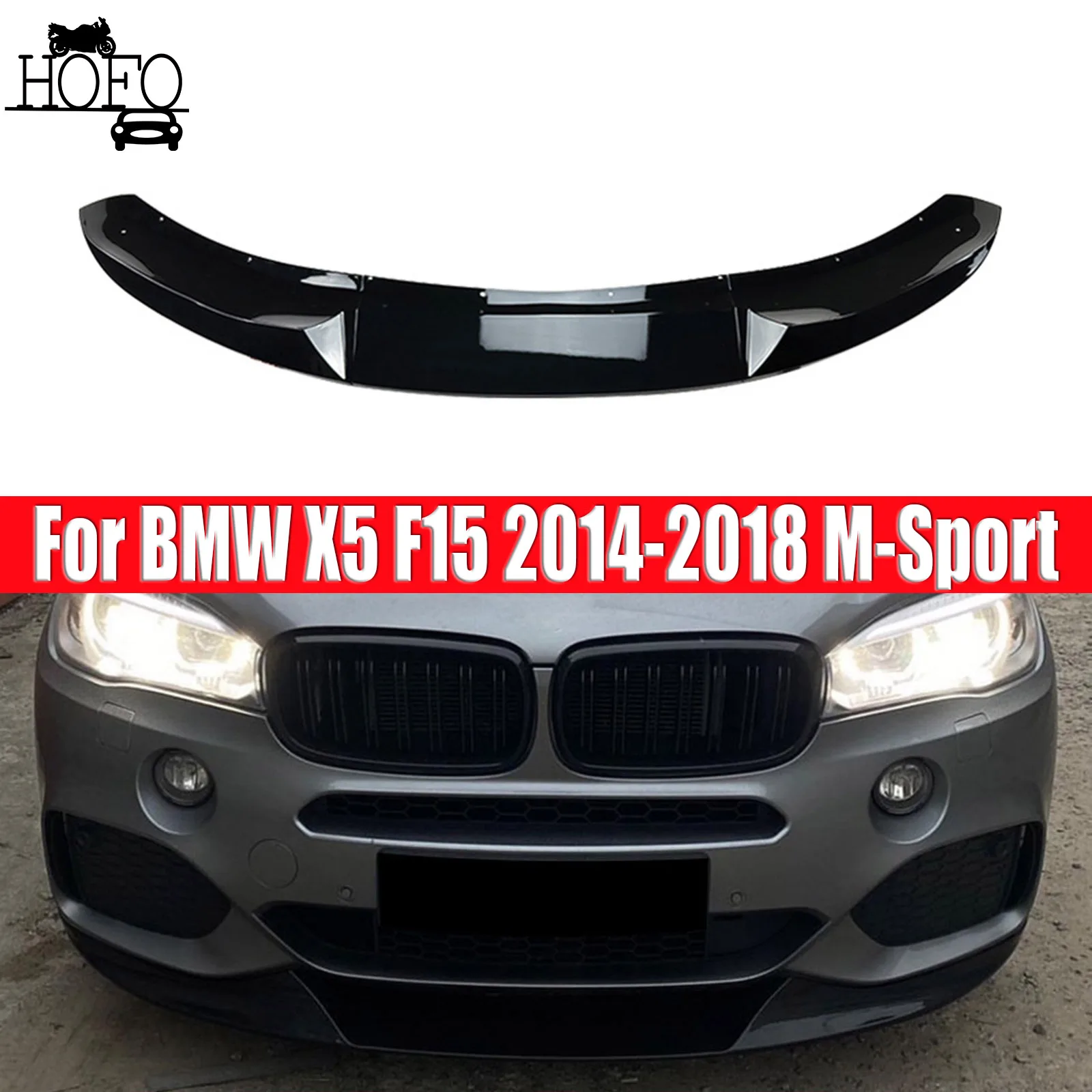 

For BMW X5 F15 2014-2018 M-Sport 1 Set/3 Pieces Front Bumper Spoiler Lip Kit