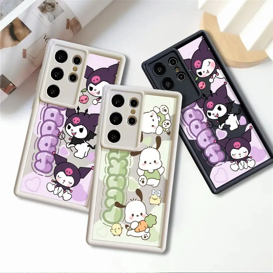 Sanrio Hello Kitty Pochacco Phone Case for Samsung Galaxy S24 FE S23 Ultra S22 S21 S20 FE S22 Plus S23 S21 Ultra Soft Cover