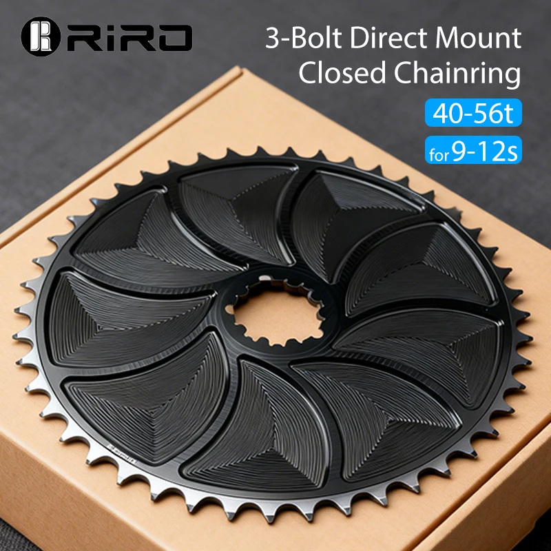 

RIRO DM 3-Bolt Bike Chainring 40-58T Bicycle Closed Chainwheel 0 Offset 7075AL Narrow-Wide Bike Chainring for 9-12 Speed