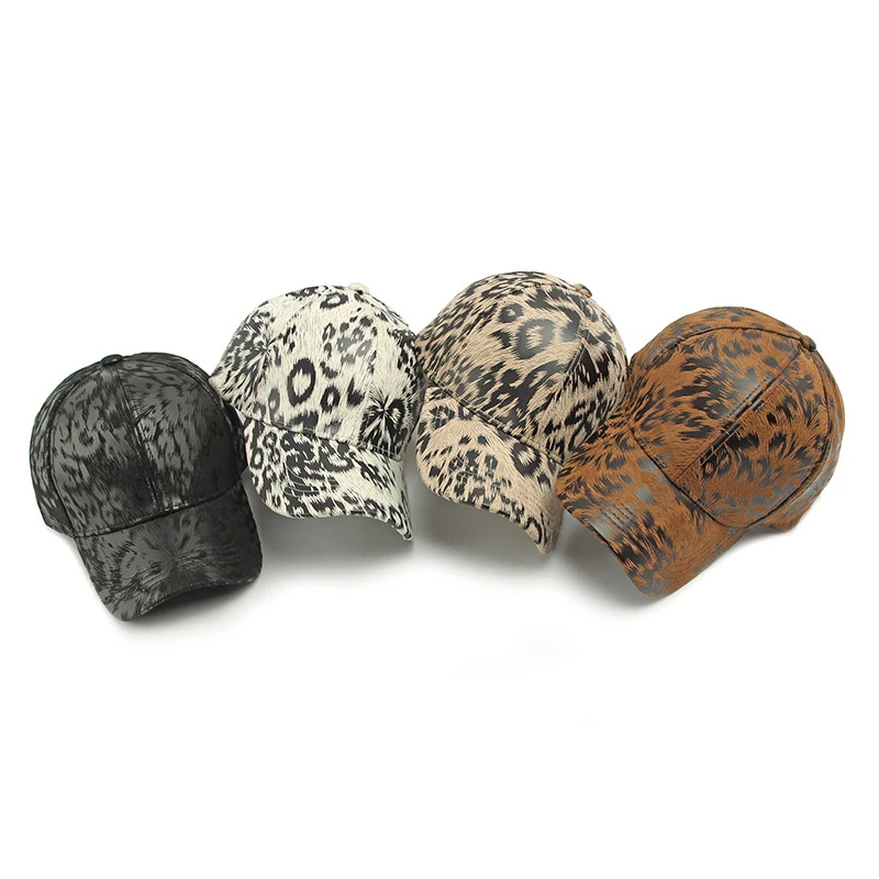 Berretto da baseball in cotone lavato vintage con stampa leopardata beige Donna Hip Hop Coda di cavallo Panini disordinati Cappelli sportivi da esterno Accessori per uomo