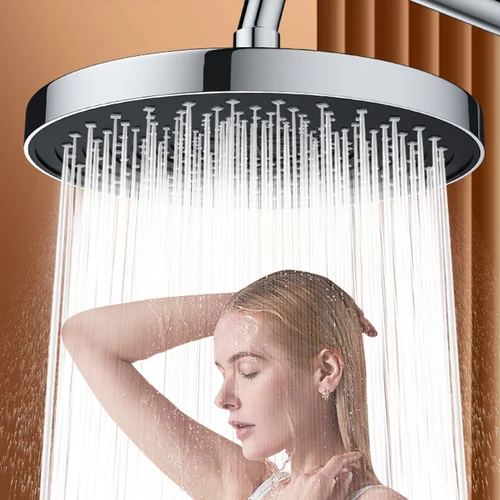 Cabezal de ducha de lluvia de gran flujo, rociador superior de 25cm, cabezal de ducha de alta presión, grifo de ducha ahorrador de agua, accesorios de baño