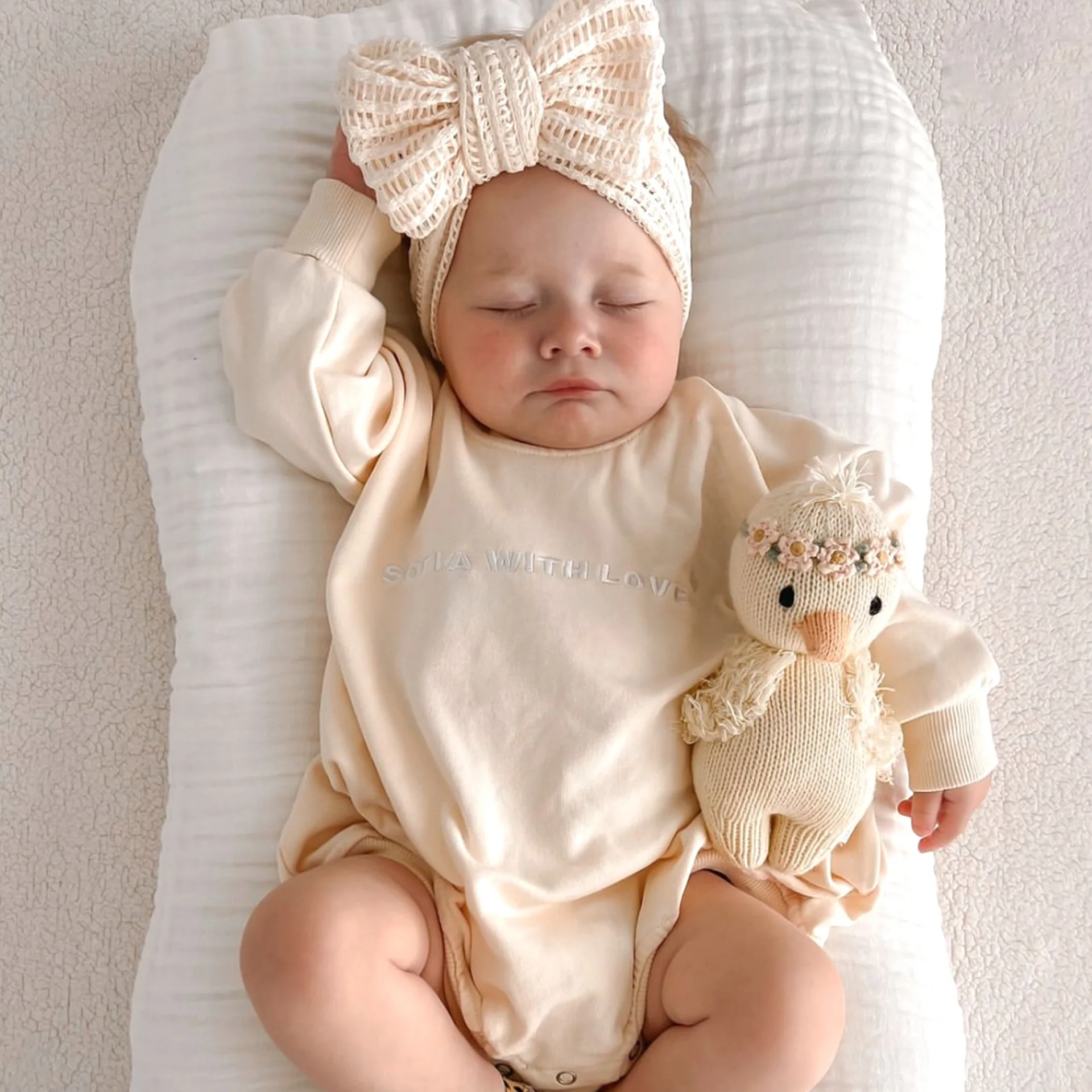 0-3 Years Baby Girl Headband Hollow Bow Newborn Headband Kno