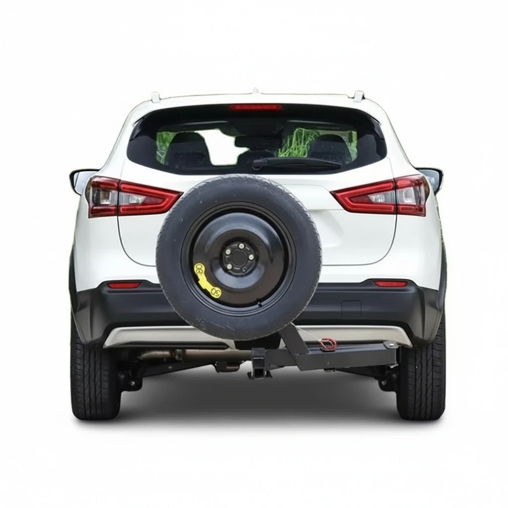 

Hitch Spare Tire Carrier, Stainless Steel Off-Road Rear Carrier, for Jeep Wrangler JK, Universal SUVs, Trucks, 135x40x80cm