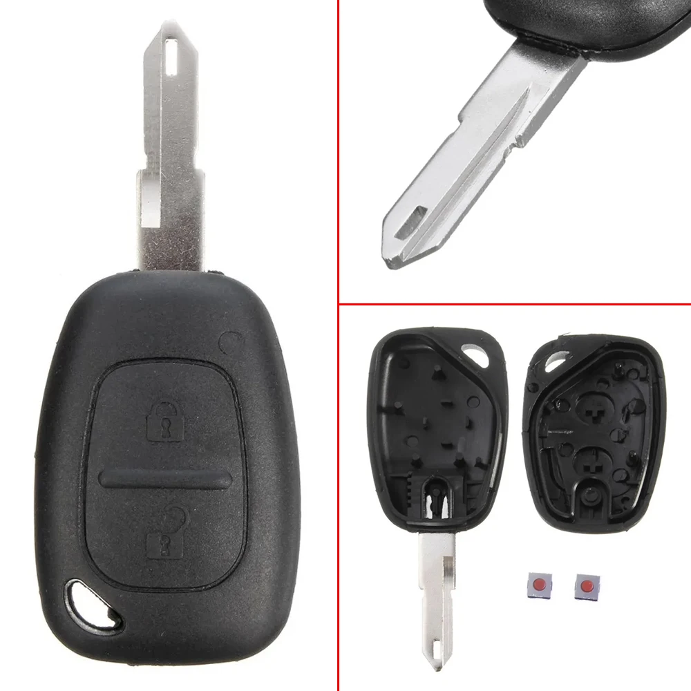 1/2pcs กุญแจรถสําหรับ Opel Vivaro สําหรับ Renault Movano Trafic สําหรับ Renault Kangoo รีโมทกุญแจรถกรณีเชลล์ 2 ปุ่ม