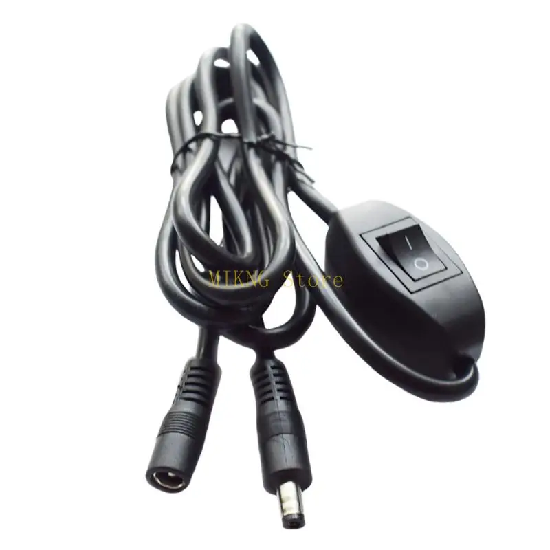 DC12V 15A Power Extension Cable With Switching Button 5.5x2.1mm 5.5x2.5mm Male To Female Connector For LED Fan Blower Best Sale
