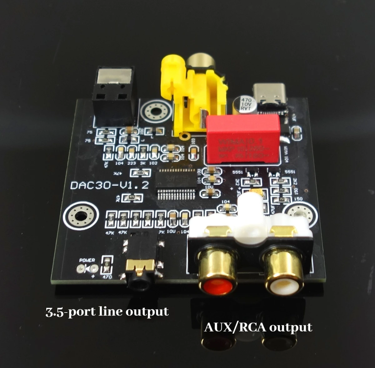 Coaxial optical fiber audio converter TV set-top box decoder DAC Aluminum alloy shell silent version