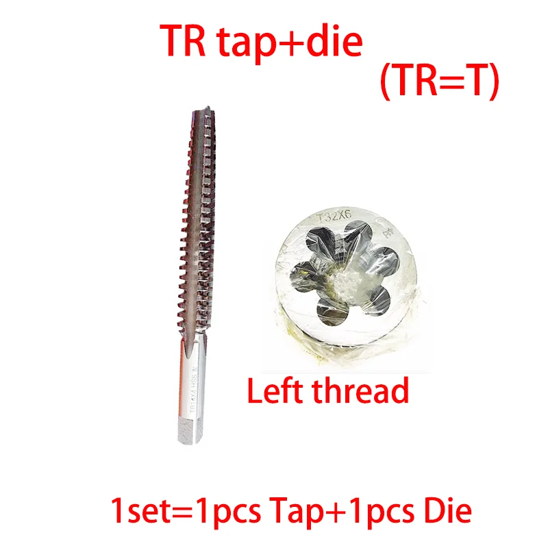 1Set  Left/Right Trapezoid  Taps and Round Die Set  TR 8 10 14 16 18 20 22 24 X1.5 2 3 4 5 T Round Die and Tap suit