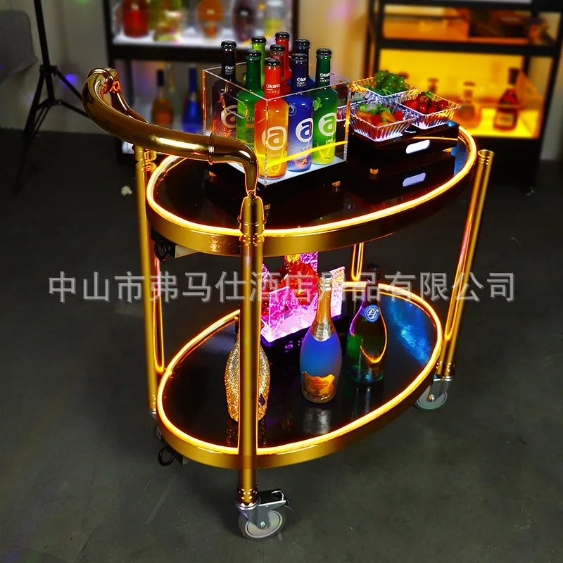 

Светящаяся тележка для бара, креативный ресторан, вагон-ресторан, отель, мобильный чайный грузовик, коммерческая тележка, КТВ, винный грузовик