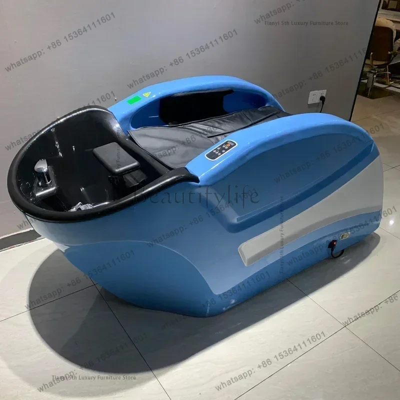 LSThai Style Electric Massage Shampoo Chairs Multifunction Hairdressing Barbershop Stylist Shampoo Bed Hair Salon Furniture FYSB