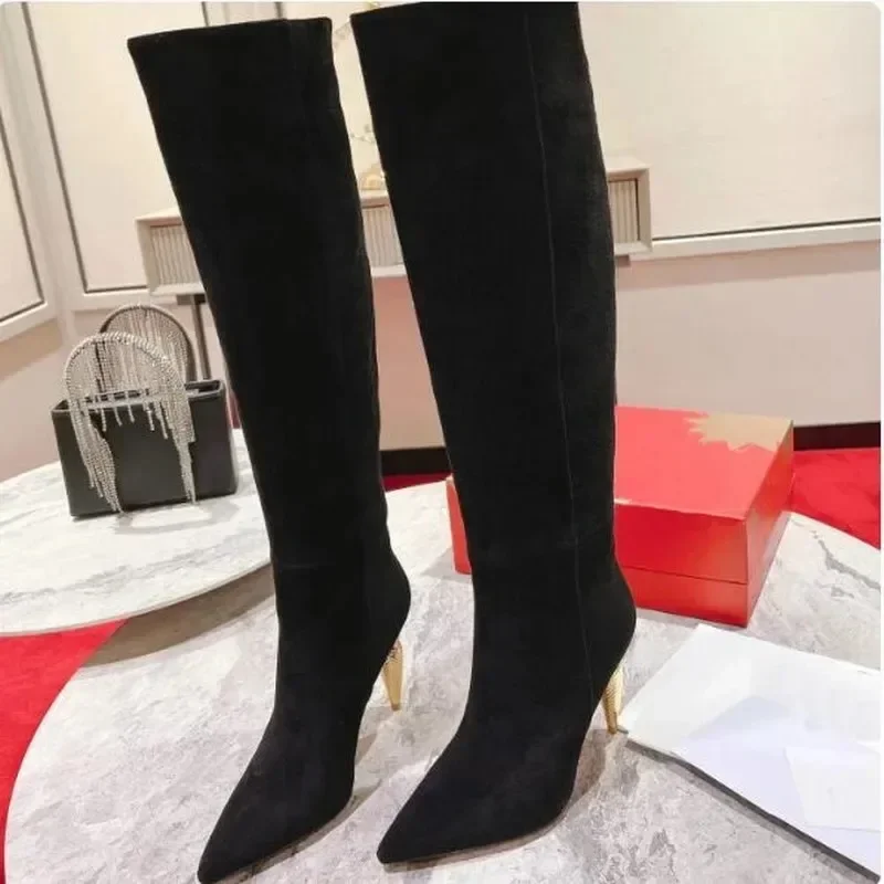 

FREE SHIP Top Quality Red Soled Women High Heel Boots Luxury Fashion Women Over Knee Boots Classic Style Designer High Top Boots