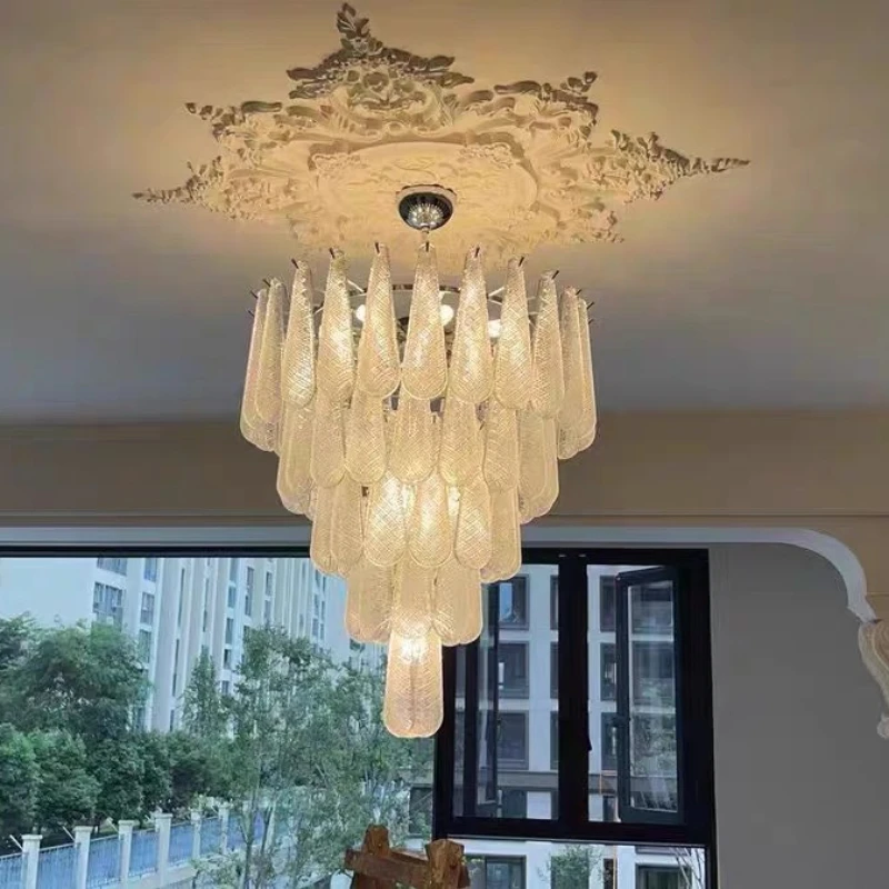 Vintage Nordic Glass Ceiling Chandeliers Luxury Led Lights Modest Hanging Lamps for Living Dining Table Room Home Decoration